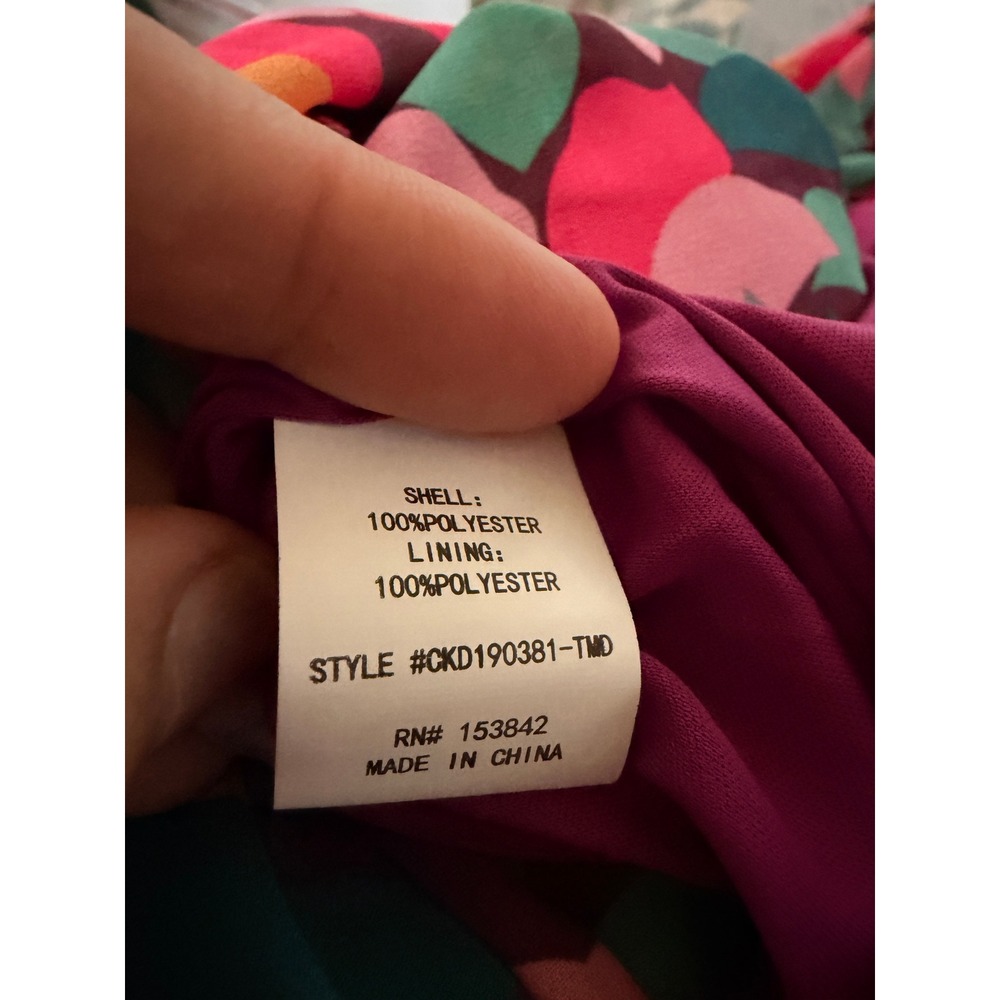 Melloday Maxi Dress Floral Smocked Tiered Ruffle Flutter Sleeve V-Neck - Picture 7 of 8